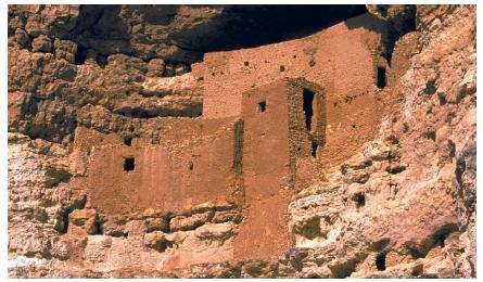 These ruins at the Montezuma Castle National Monument in Arizona are remnants of a culture that flourished about A.D. 1200. (Reproduced by permission of The Stock Market.)