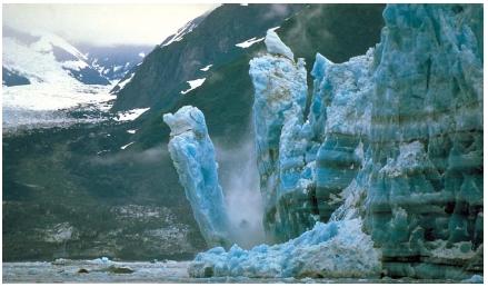 Hubbard Glacier calving in Alaska. (Reproduced by permission of Phototake.)